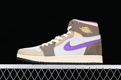 All categories Air Jordan Jordan series basketball shoes Air Jordan 1 High Air Jordan 1 Zoom CMFT AJ1 Joe 1 gray and purple color matching DV1307-205